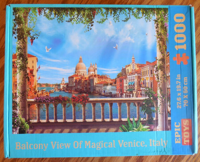 NEW  Epic Toys 1000-pc Jigsaw Puzzle ''Balcony View of Magical Venice, Italy''