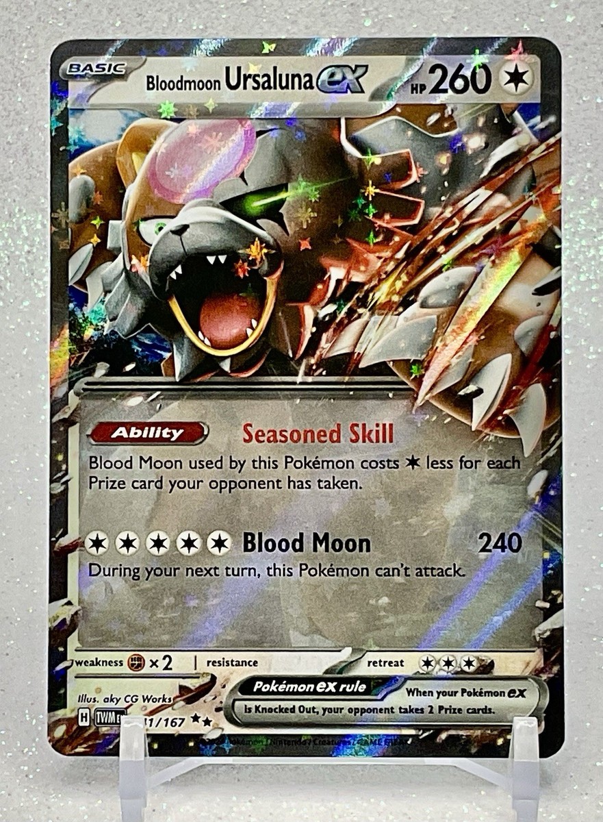 bloodmoon ursaluna ex pokemon card - Scarlet & Violet - Prismatic Evolutions The Pokmon Trading Card Game Bloodmoon Ursaluna ex Box offers an exciting experience for players aged 6 years and up Bloodmoon Ursaluna Ex 168/131 Pokemon