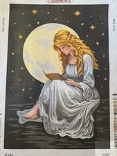 Printed needlepoint Tapestry Girl With A Book Canvas Only 60x80 Cm Gobelin L