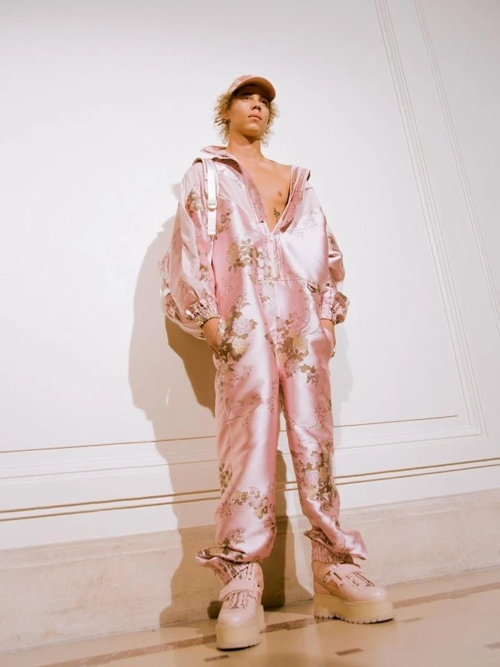 Puma x Rihanna Fenty Pink Jacquard Active Jumpsuit Size 0 Oversized - image 2 of 4