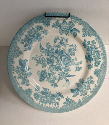 Royal Stafford Turquoise & White Floral Asiatic Pheasants Dinner Plate EUC