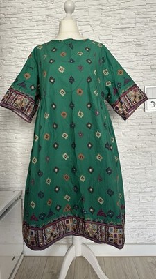 Weekend Max Mara 44 XXL Tunika Kleid Kaftan Smaragdgrün Baumwolle KP349,95   
