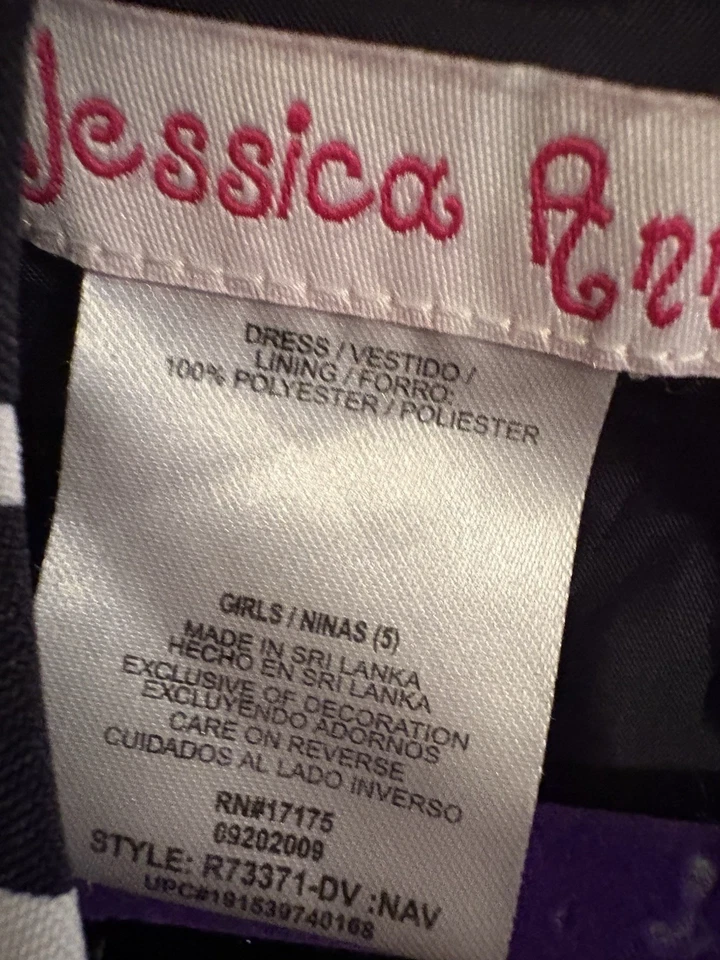 Платье для девочек Jessica Ann размер 5 темно-синее белое желтое  - Изображение 3 из 3