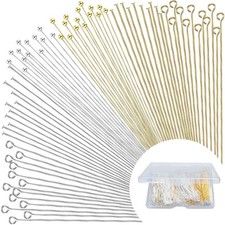 600 Pieces 2 Inch Flat Head Pins Eye Pins for Jewelry Making DIY, Straight Be...