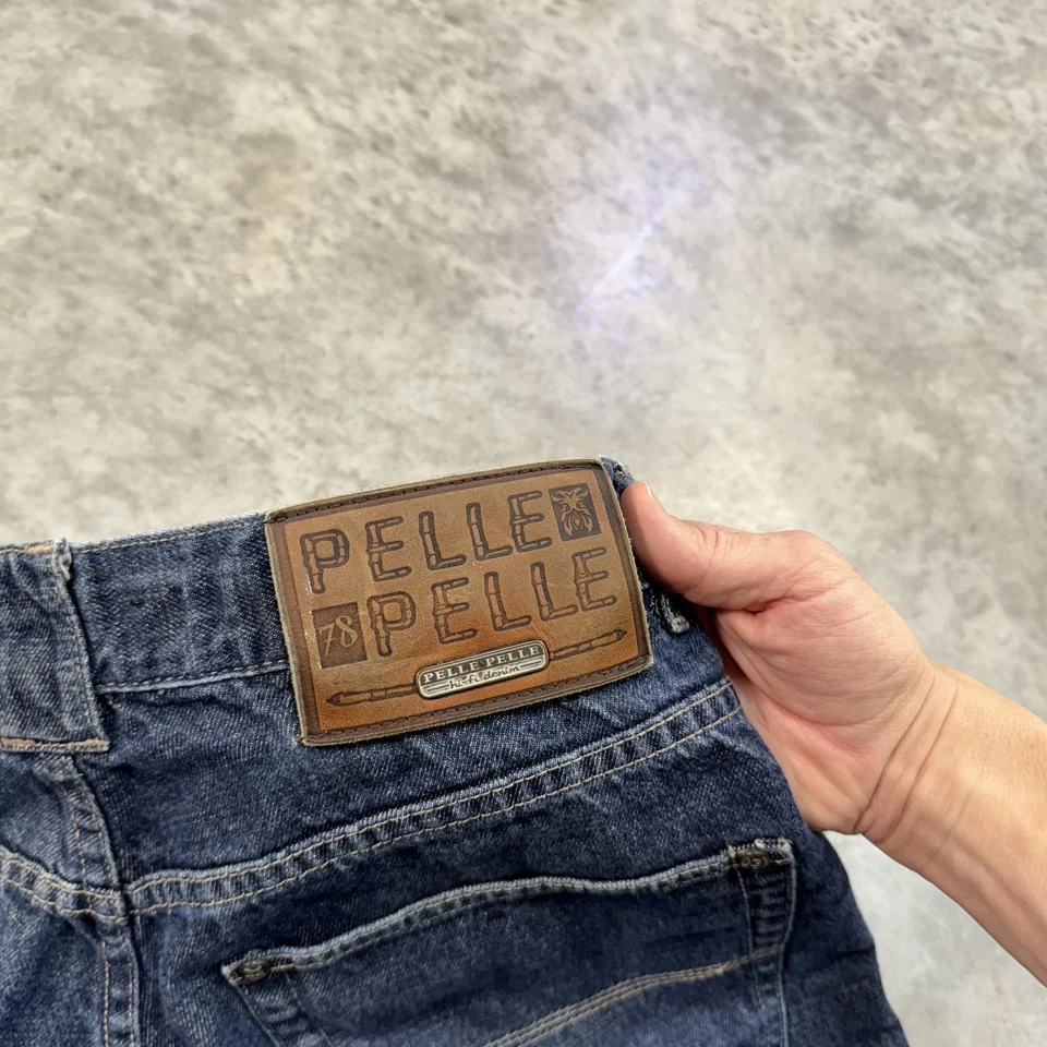 Pantalones Cortos Pelle Pelle Para Hombres 36 Vaqueros Sueltos Ropa de Calle Bordada Años 90 Foto 4 de 4