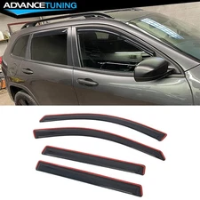 Fits 14-23 Jeep Cherokee In Channel Window Visor Acrylic Door Rain Deflectors