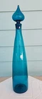 Blenko Glass 5826 M Blue Turquoise Decanter Onion Stopper Wayne Husted 20" T