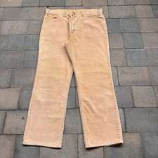 Vintage Levis Pants Mens 36x28 Brown Corduroy 519 Talon Zip 70s 80s Made in USA