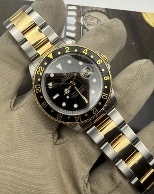 Rolex GMT Master 2 Ref# 16713 Gold Buckle  Swiss  Only Dial 40MM Two Tone Oyster