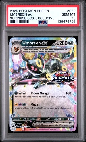 2025 POKEMON PRE EN-PRISMATIC EVOLUTIONS #060 UMBREON EX PSA 10