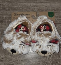 Dearfoams Cozy Comfort Baby Bear Closeback Toddler Slippers Size 1-2 New