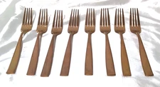 Bon Chef Rose Gold 18/8 Manhattan European Dinner Fork 8-3/8" Length Set of 8