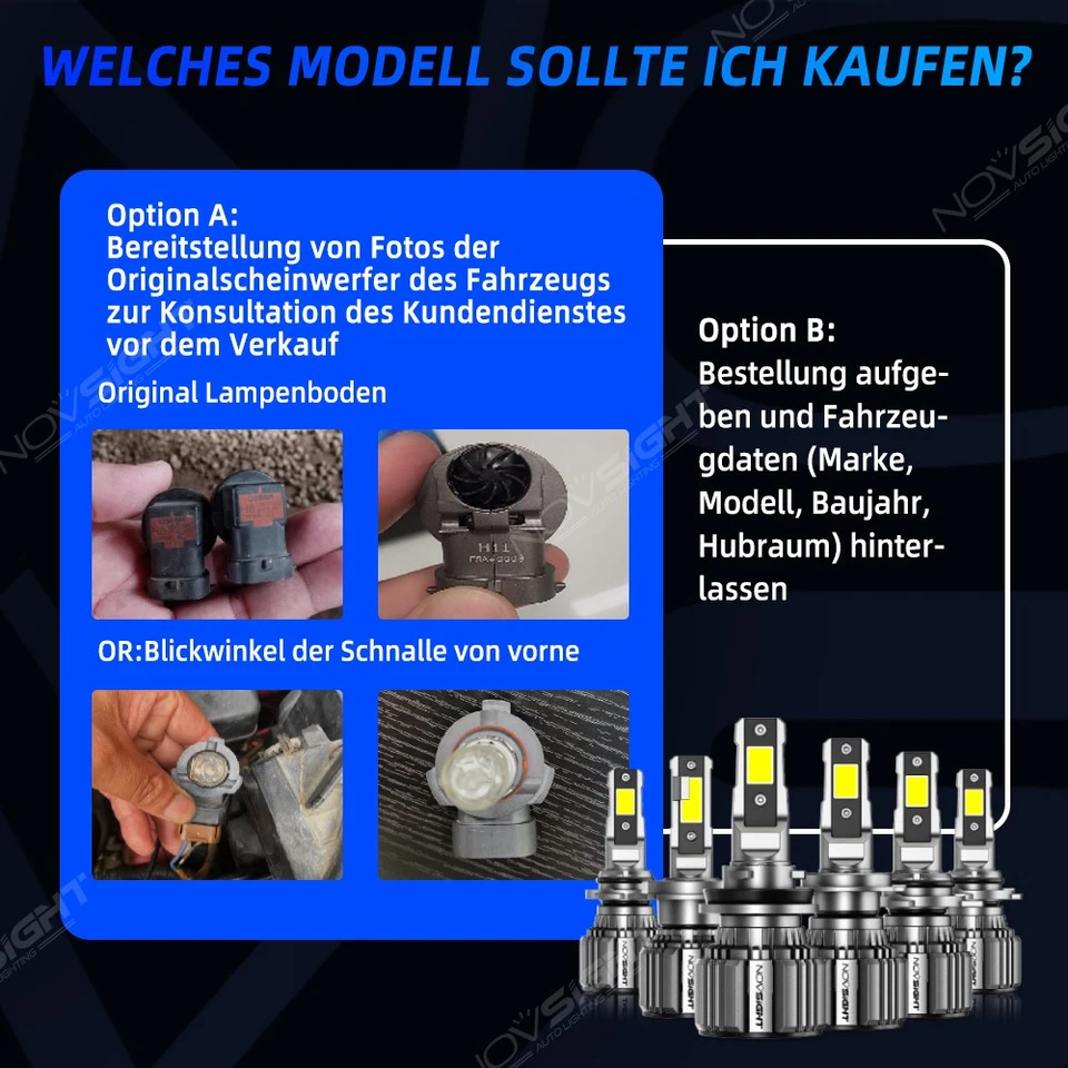 2x H4 LED Scheinwerfer IP68 6500K 15000LM Ultra Hell Ersatz Halogen Autolampe DE - Bild 2 von 4