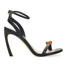 NIB LANVIN BLACK 95MM SWING SANDAL-MELODIE JEWELS HEELS SIZE 39 $1390