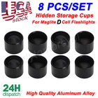 For Maglite D Cell Dry Storage Hidden Cups , Anodized Aluminum Non Freeze Plugs