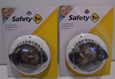 Safety 1st Secure Mount Deadbolt Lock, No Drill Install, HS162 Child Proof- 2 Pk