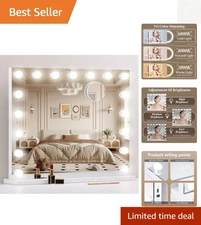 Stylish Tabletop Vanity Mirror with Dimmable Lights & Smart Memory Function