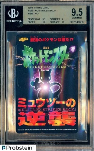 1999 Pokemon phone card mewtwo strikes back BGS 9.5 GEM MINT