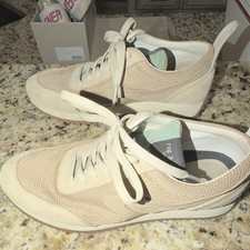 rag bone Women's Beige Mesh Low Top Lace-Up Sneakers Rubber Sole