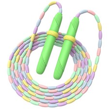 Beaded Jump Rope, ACEONE Segmented Skipping Rope for Kids Adults, Green