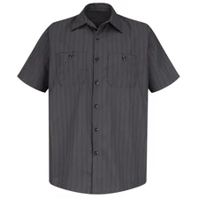 Red Kap Men's Short Sleeve Striped Work Shirt