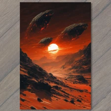 Art Print  Apocalyptic Fiery Scene Monsters Surreal Horror Fantasy Artwork