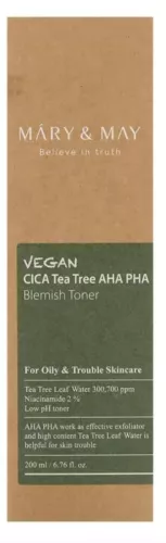 Mary&May - Vegan Cica Teatree AHA PHA Blemish Toner 200ml
