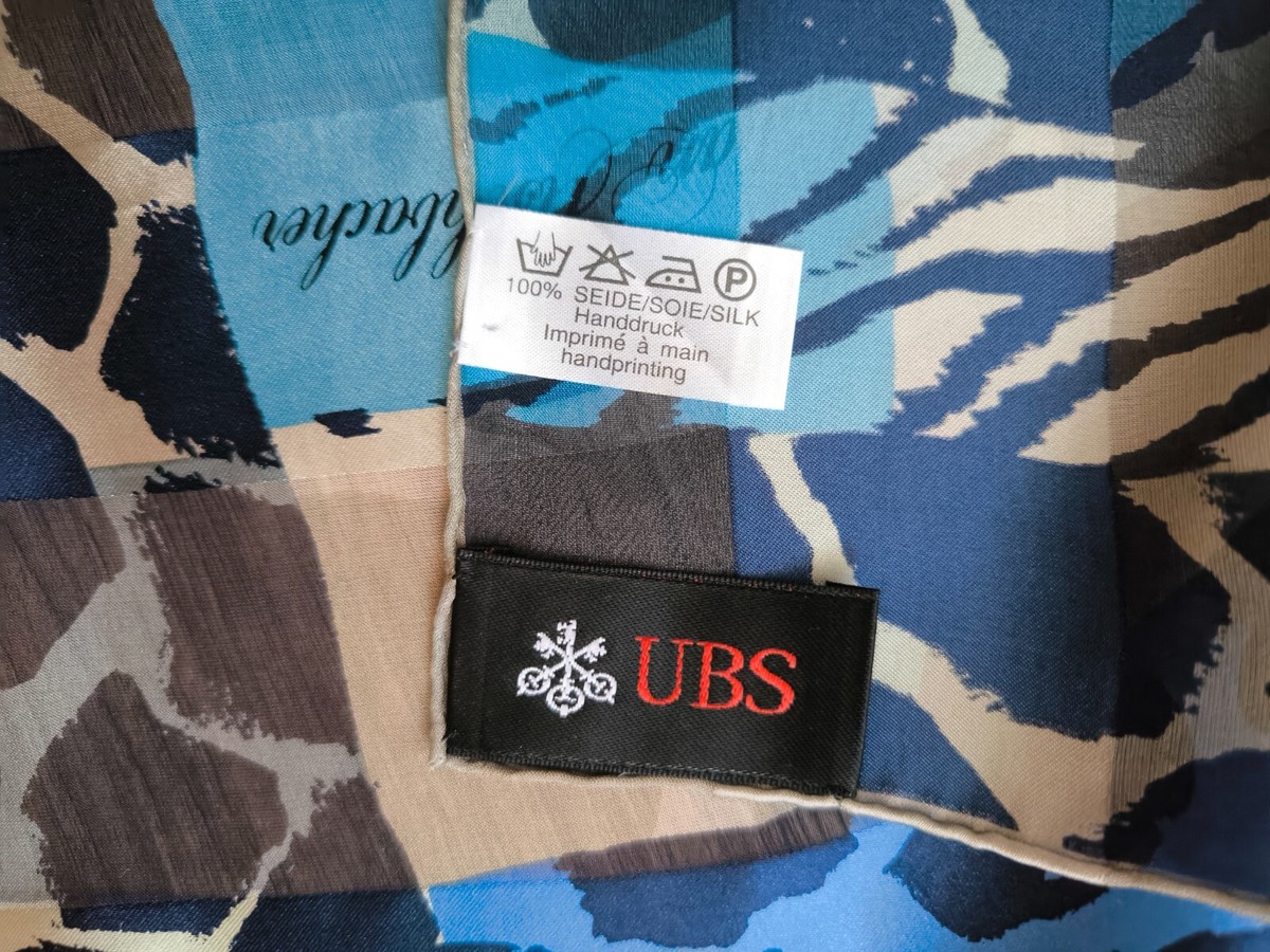 CHRISTIAN FISCHBACHER Blue silk chiffon square scarf geo animal