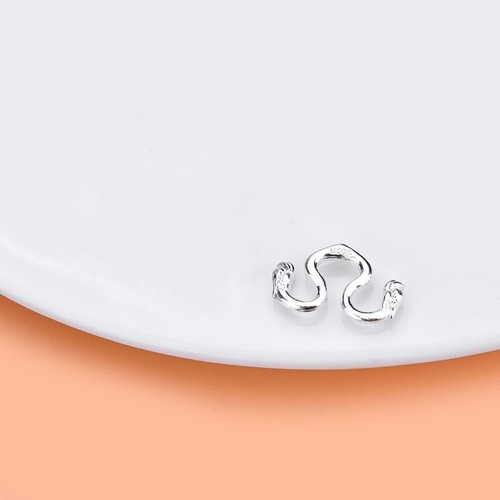 925 Sterling Silver Dragon M Hook Clasp Bracelet Necklace Connector Finding - Picture 5 of 6