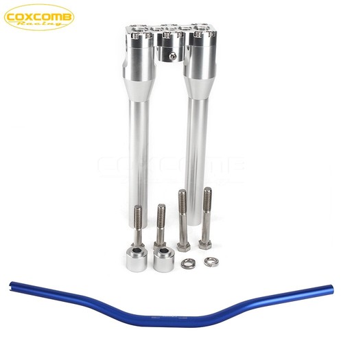 1-1/8" Blue Handlebar w/ 12" + 1" Handlebar Riser Kit For Sportster XL883L 1200 - Foto 13 di 13