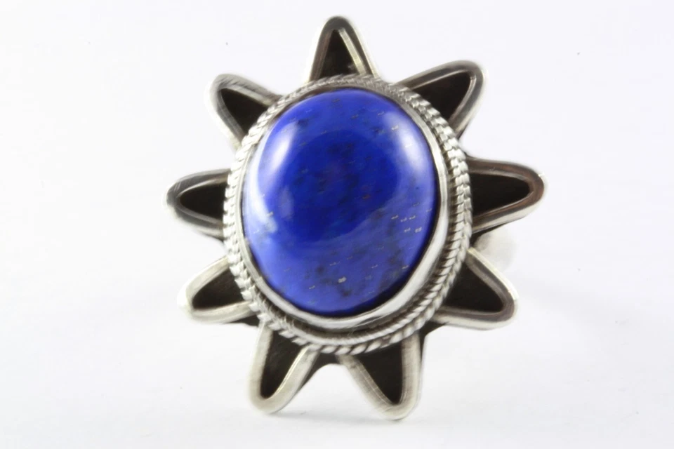 Design Grande Lapislazzuli Anello Donna Anello IN Argento 925 Vero Argento / 108 - Immagine 3 di 4