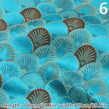 Japanese Brocade Damask Fabric Cloth Fan Print Handmade DIY Sewing 100x75cm