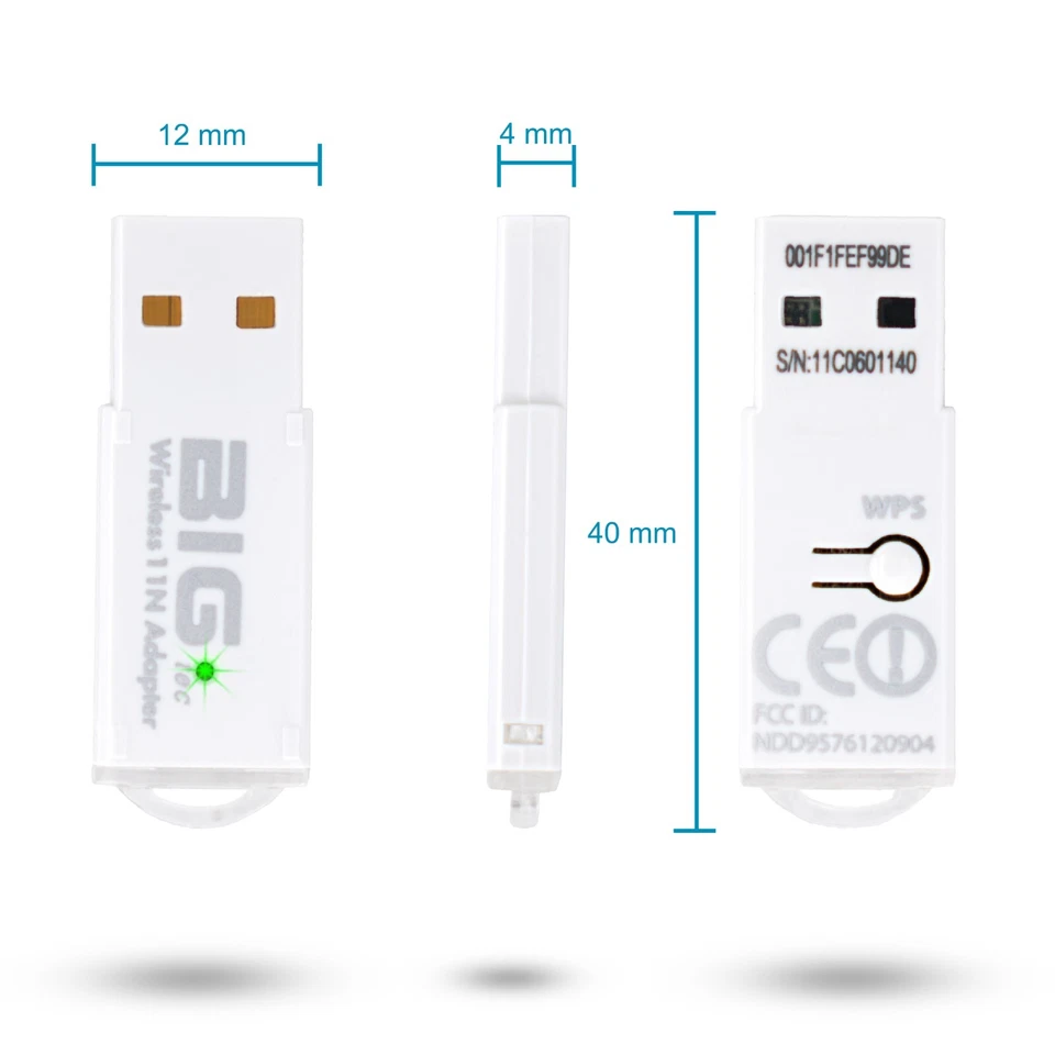 USB WLAN Stick Wireless LAN High Speed Dongle Micro Netzwerk Adapter 802.11n - Bild 2 von 4