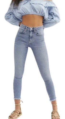 Free People Raw Hem Jegging Skinny Jeans Sierra Blue Size 29