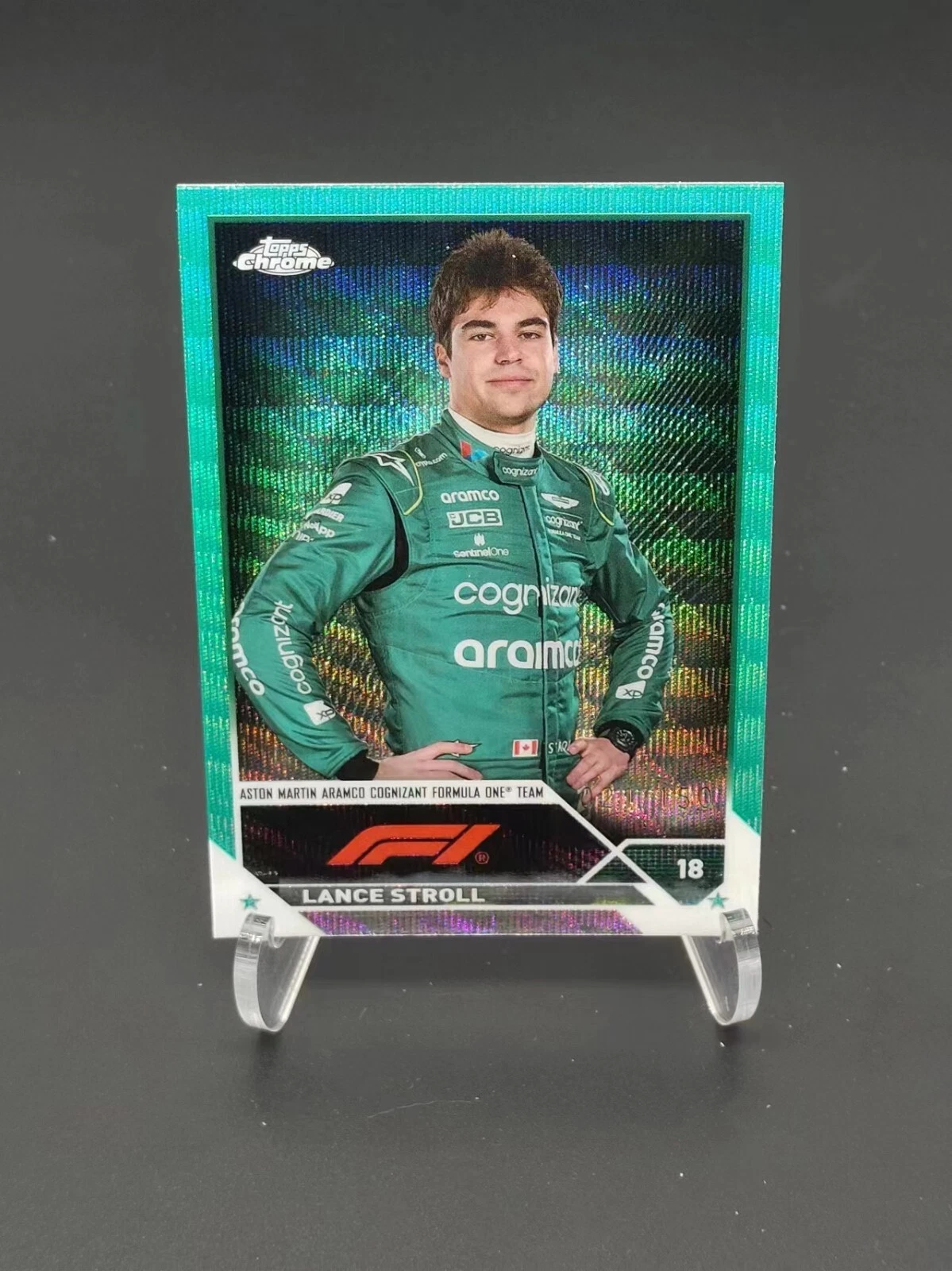 2023 Topps Chrome Formula 1 F1 Lance Stroll Aqua Wave 21/150#43 GZ