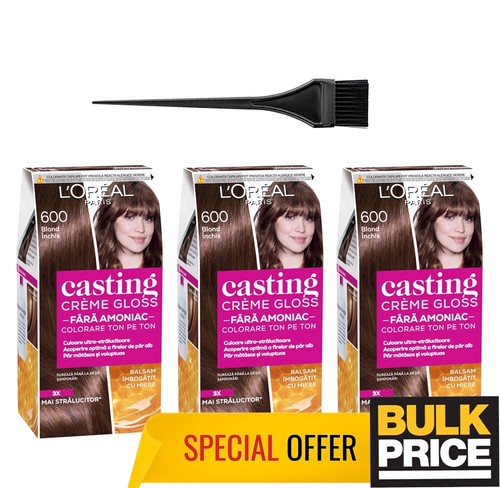 L'Oreal Casting Creme Gloss 600 Dark Blonde Hair Color 3-Pack Ammonia Free - Picture 6 of 6
