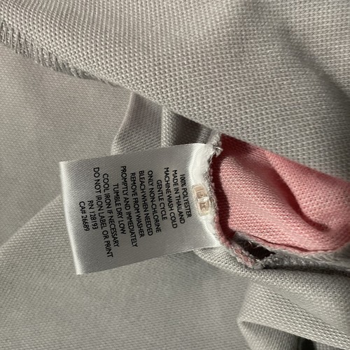 Ping University of Alabama Golf Polo Shirt Striped Pink Gray Women’s Size Large - Afbeelding 3 van 7