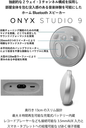 Harman Kardon Onyx Studio 9 Wireless Bluetooth Speaker AUX 100-240V Gray NEW - Picture 2 of 11