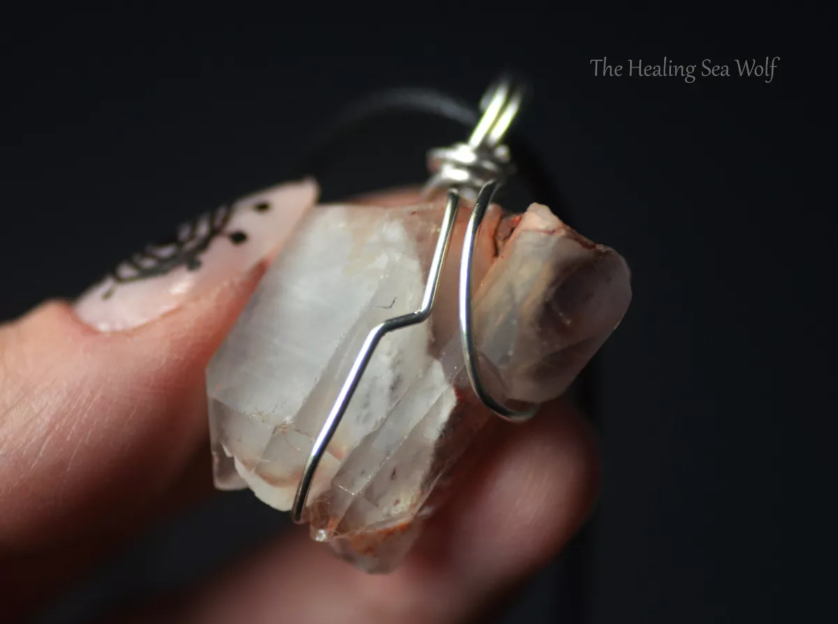 Elestial Red Hematite Phantom Quartz Necklace Unlock Your