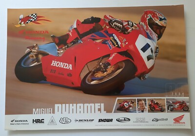 San Miguel Honda Summit Superbikes Vintage Motorcycle Poster