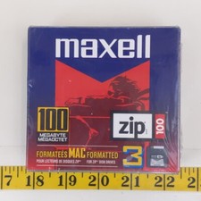 Maxell Zip 100 Disks 3 Pack Mac Formatted 100MB Zip100-MAC New Sealed Vintage