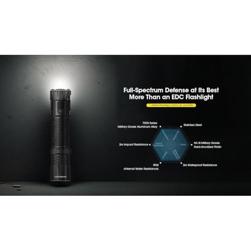 Linterna EDC 4000 Lúmenes Recargable LED Aluminio con Cargador USB Eco-Sensa - Imagen 4 de 6