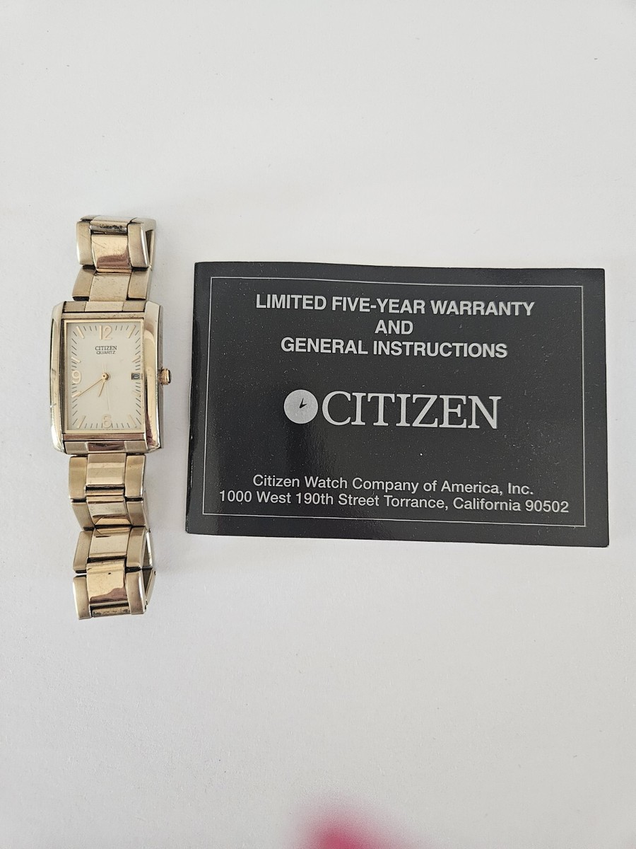 Citizen Mens Quartz Tank Watch 1012-S99264 HSW Gold Tone Bracelet