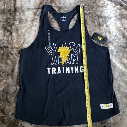 Camiseta sin mangas Under Armour Project Rock 2XL negra Adam entrenamiento para hombre XXL UA NUEVA CON ETIQUETAS - Imagen 2 de 11
