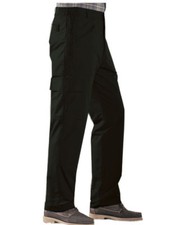 MENS SIDE ELASTICATED ACTION TROUSERS REGULAR LEG LENGTH POLY/ COTTON