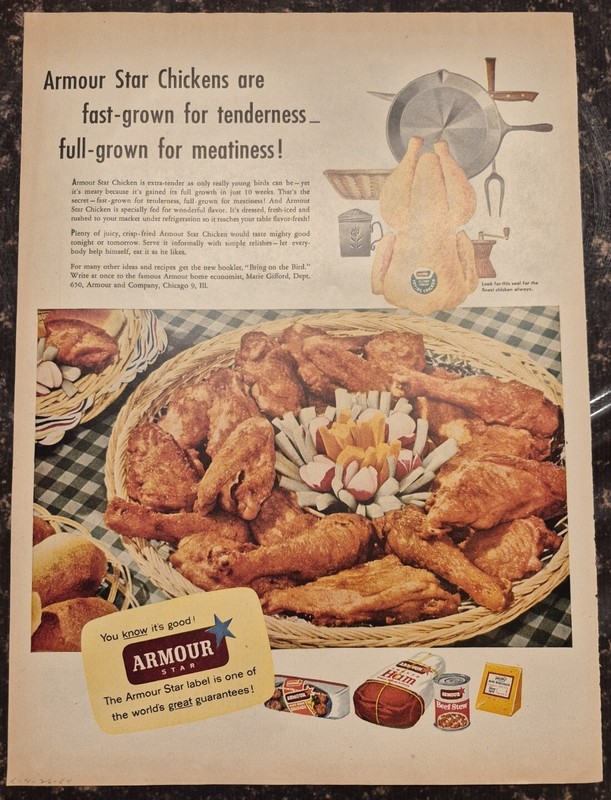 Armour Food 2 print ads The Ladies Home Journal Life 1907-1954
