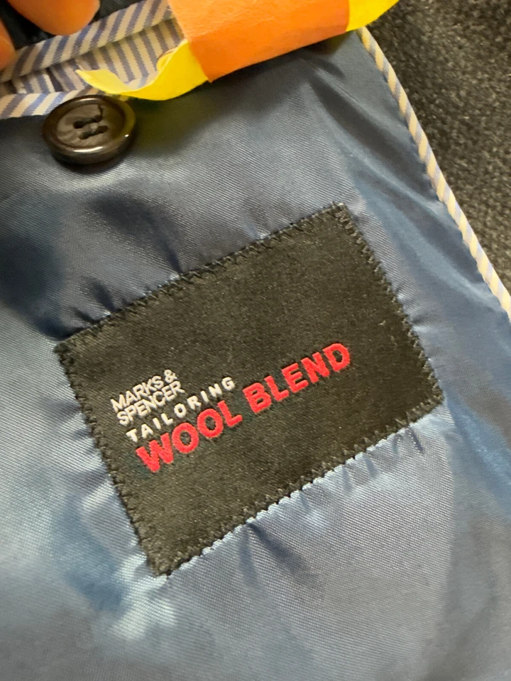 Marks and Spencer Tailoring Wool Blend Gray Coat mens size XXL - Image 4 of 4