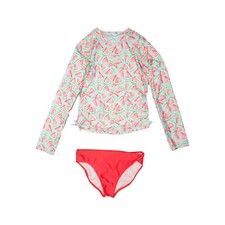 Nautica Girls Rash Guard With Bottoms Watermelon Print Multi Size XL 16 1252