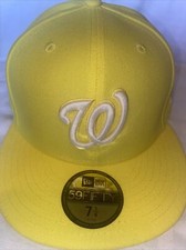 7 1/2 washington nationals lemon yellow 2019 world series champs pink bottom