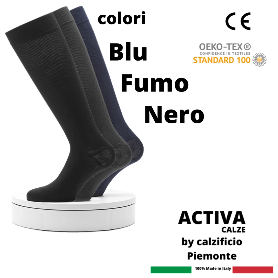 Activa Calze Elastiche Compressione Graduata Uomo Cotone mmHg18 Azione Riposante - Immagine 3 di 4
